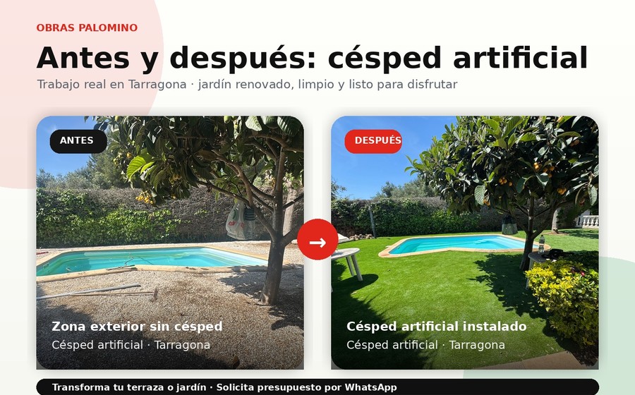 Comparativa césped artificial Tarragona